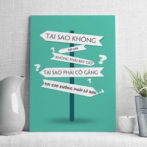 Tại sao không, tại sao không phải bây giờ, tại sao phải cố gắng, tại sao không phải là bạn