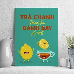 trà chanh trong tay đánh bay xì trét
