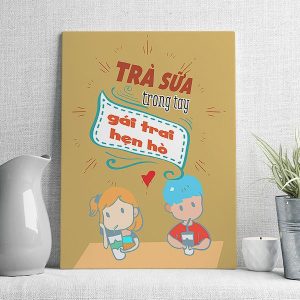 trà sữa trong tay gái trai hẹn hò