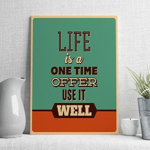 life is a one time offer use it well