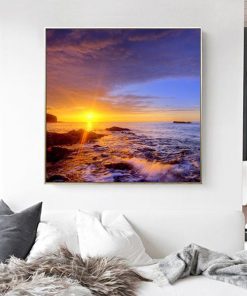 Tranh phong cảnh bình minh bên bờ biển TT1195