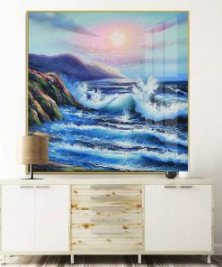 Tranh phong cảnh sóng lớn trên bờ biển TT1199