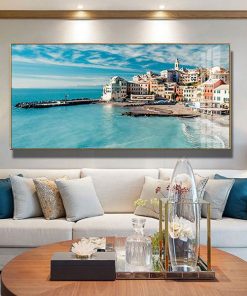 Tranh phong cảnh biển thành phố du lịch monaco TT1203