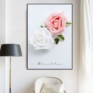 Tranh hoa hồng trắng - hồng TT1345