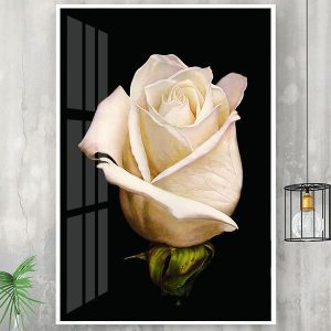 Tranh hoa hồng trắng nghệ thuật TT1351