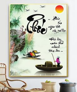 tranh thư pháp chữ phúc đẹp