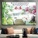 Tranh thư pháp cha mẹ phong cảnh đẹp TT1466