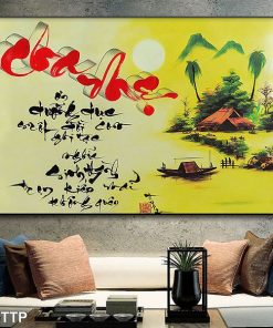 tranh chữ thư pháp cha mẹ TT1480