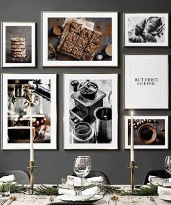 Bộ 7 tranh chủ đề quán cafe nghệ thuật TT3409