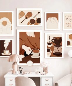 Bộ 8 tranh treo tường quán cafe vintage TT3410