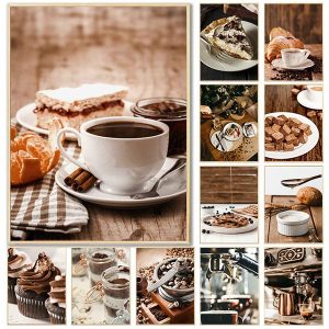Bộ 12 tranh treo tường quán cafe hiện đại TT3413