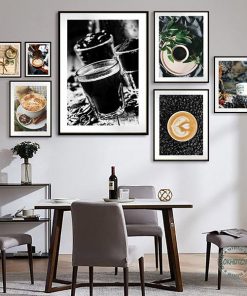 Bộ 7 tranh scandinavian treo tường quán cafe TT3414