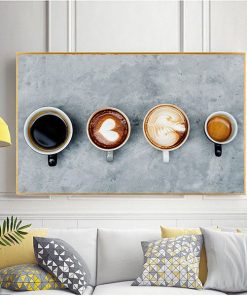 Tranh 4 cốc cafe đủ vị TT3424