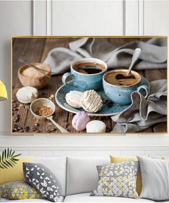 Tranh cốc cafe đen và bánh TT3446