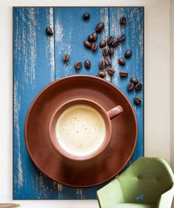 Tranh cốc cafe và hạt coffee nghệ thuật TT3450