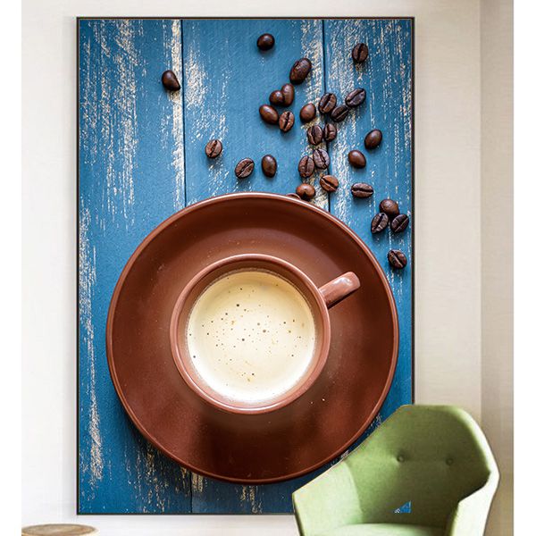 Tranh cốc cafe và hạt coffee nghệ thuật TT3450
