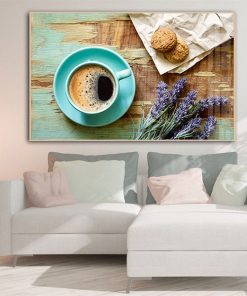 Cốc cafe hoa oải hương và bánh TT3453