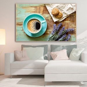 Cốc cafe hoa oải hương và bánh TT3453