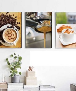 Bộ 3 tranh treo tường quán cafe hiện đại TT3459