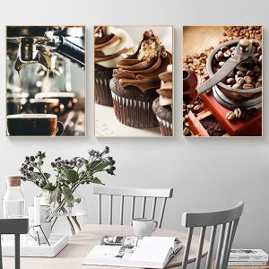 Bộ 3 tranh treo quán cafe vintage TT3460