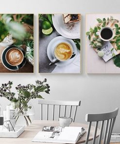 Bộ 3 tranh treo tường quán cafe hiện đại TT3465