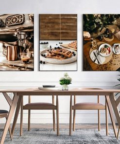 Bộ 3 tranh canvas treo tường quán cafe TT3471
