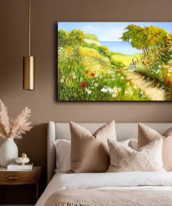 Tranh cánh đồng hoa sơn dầu in cavnas TT1429