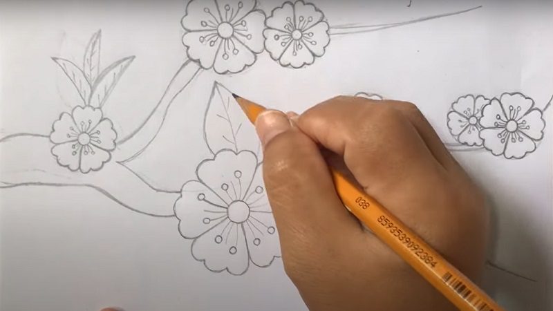 Học cách vẽ tranh hoa đào cực đẹp cực đơn giản  Khung tranh rẻ