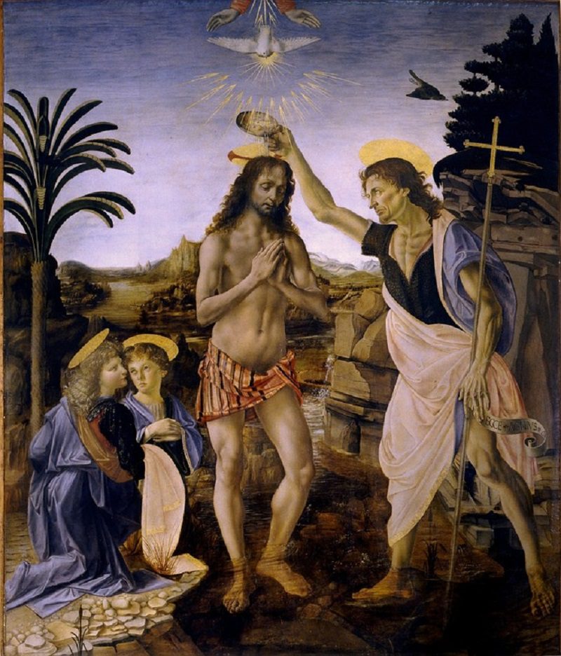 Bức tranh Lễ rửa tội của đấng Christ của leonardo da vinci