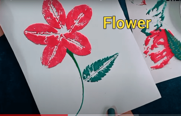 hướng dẫn vẽ hoa bằng lá cây đơn giản