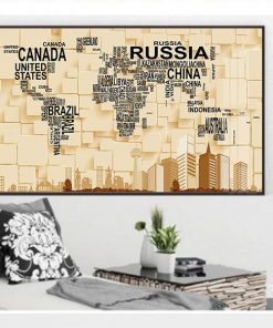 tranh bản đồ thế giới TT3540