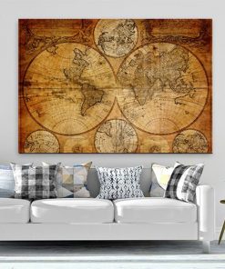 tranh bản đồ thế giới vintage TT3541