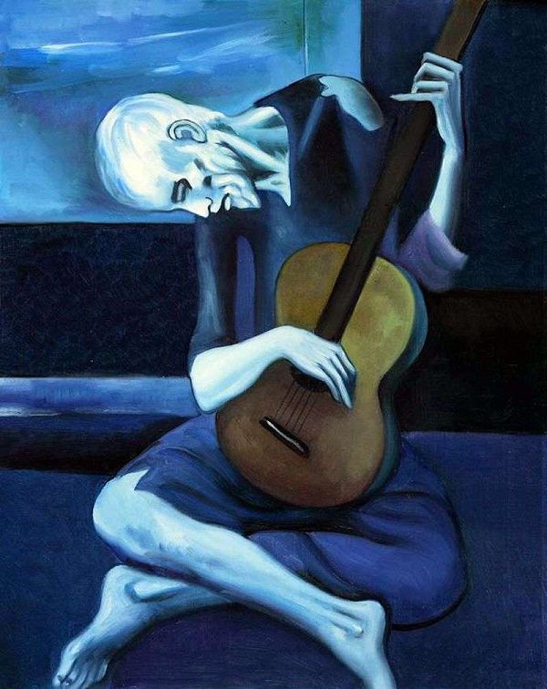 Nhạc sĩ guitar già - Tranh của Picasso
