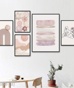Bộ 5 tranh nghệ thuật trừu tượng KTR00065
