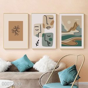 Bộ 3 tranh nghệ thuật trừu tượng KTR00073