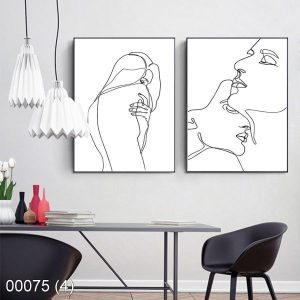 Bộ 2 tranh nghệ thuật đơn sắc KTR000754