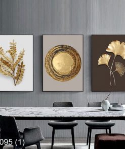 Bộ 3 tranh 3D lá cây KTR000951