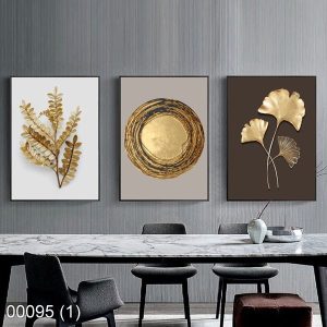 Bộ 3 tranh 3D lá cây KTR000951