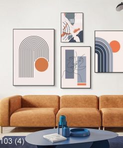 Bộ 4 tranh nghệ thuật hình khối KTR001034