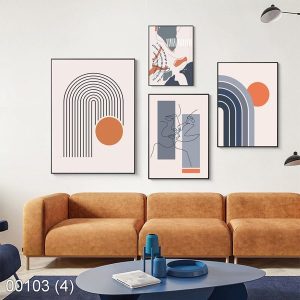 Bộ 4 tranh nghệ thuật hình khối KTR001034
