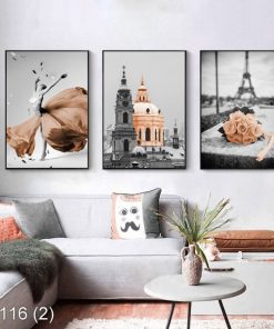 Bộ 3 tranh nghệ thuật đơn sắc KTR00116