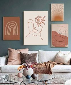 Bộ 4 tranh nghệ thuật trừu tượng KTR001183