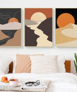 Bộ 03 tranh nghệ thuật hoàng hôn KTR00121