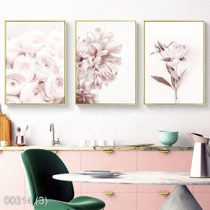 Bộ 3 tranh hoa cỏ nhẹ nhàng KTR003143