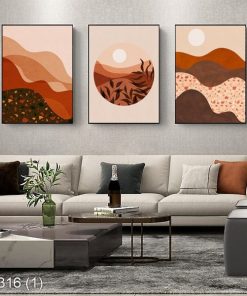 Bộ 3 tranh nghệ thuật trừu tượng độc đáo KTR003161