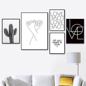 Bộ 5 tranh đen trắng nghệ thuật KTR003382