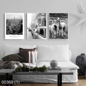 Bộ 3 tranh đen trắng KTR003691