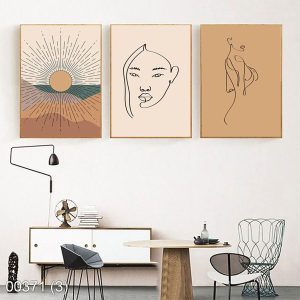 Bộ 3 tranh nghệ thuật trừu tượng KTR003713