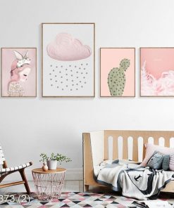 Bộ 4 tranh trang trí phòng bé KTR003732