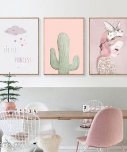 Bộ 3 tranh treo tường phòng bé gái KTR003733